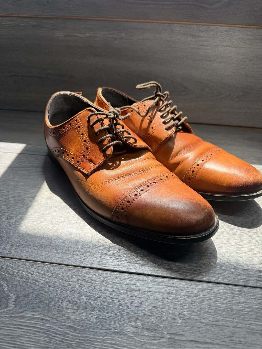 Nunn Bush Fifth Ward Flex Cap Toe Oxford Cognac